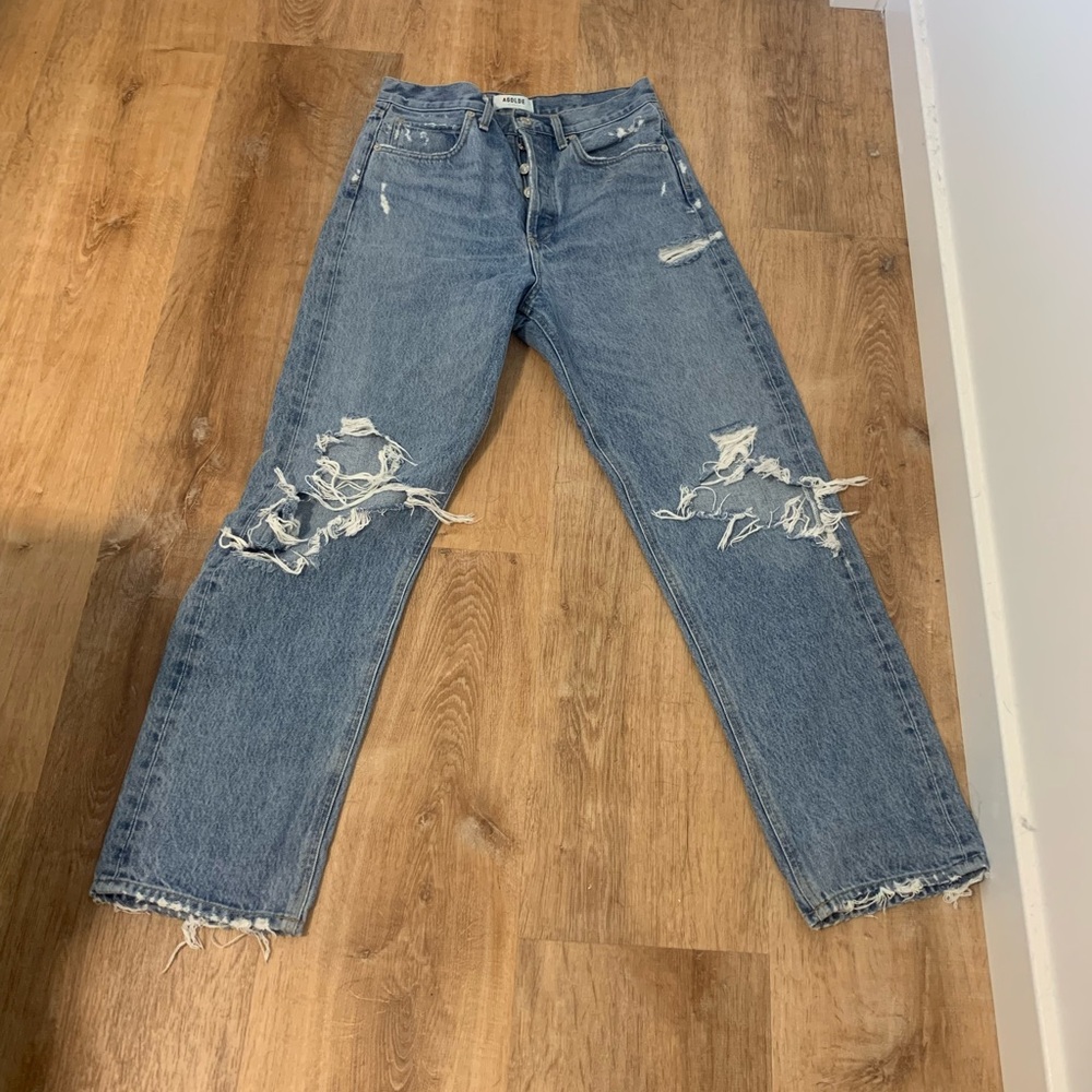Agolde Distressed Blue Jeans